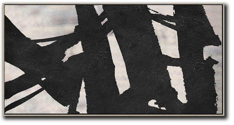 Contemporary Wall Art,Oversized Panoramic Minimal Art On Canvas - Hand Painted Original Art